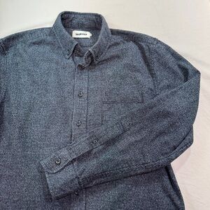 Taylor Stitch The Jack Houndstooth Button Up Shirt Mens 38” SM Black